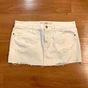 Abercrombie White Denim Mini Skirt